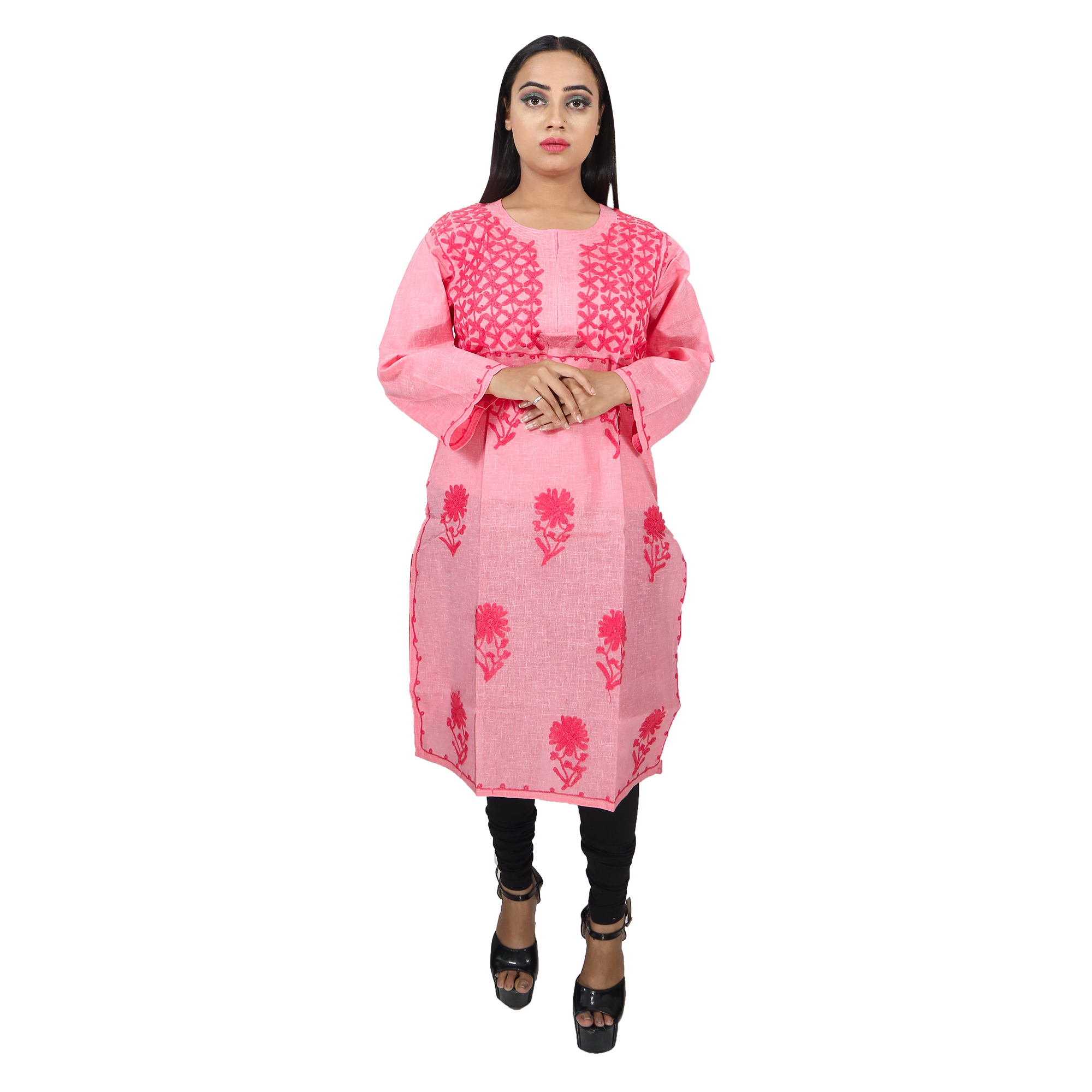 Fancy Cotton Pink Kurti