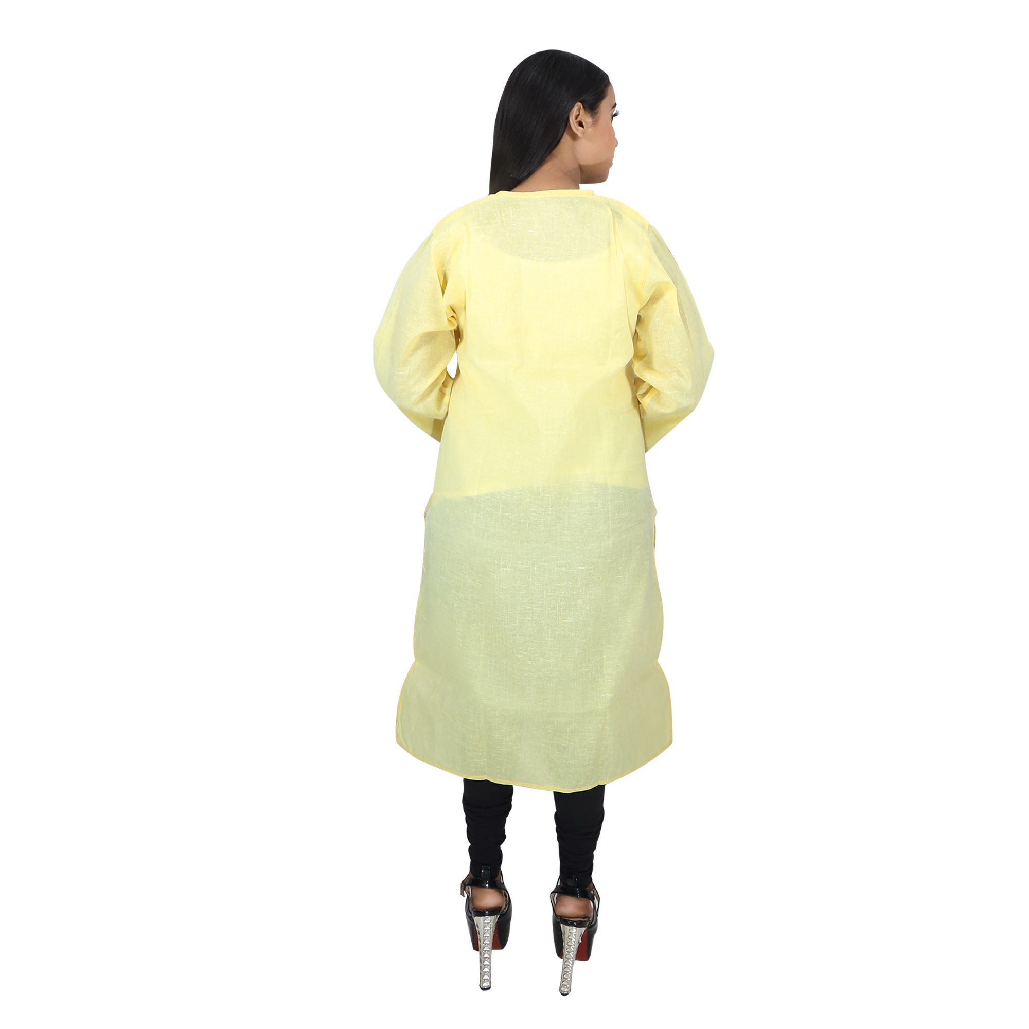 Fancy Cotton Yellow Kurti