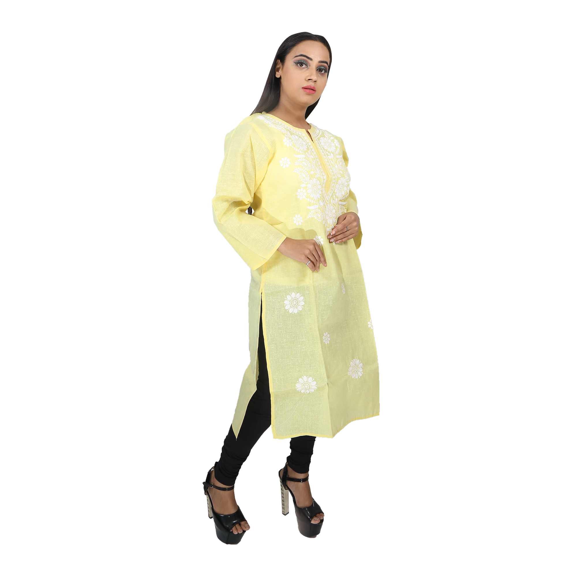 Fancy Cotton Yellow Kurti