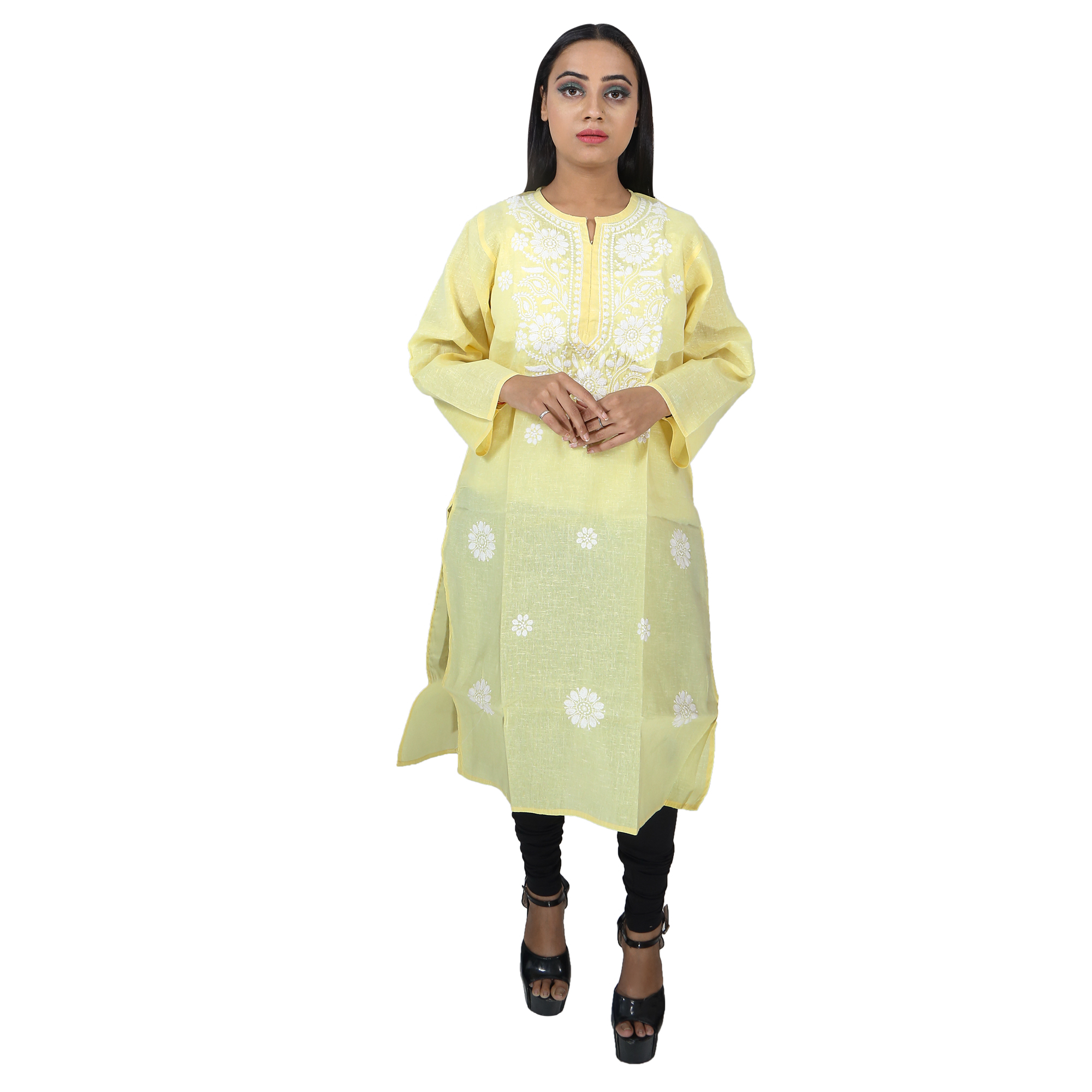 Fancy Cotton Yellow Kurti