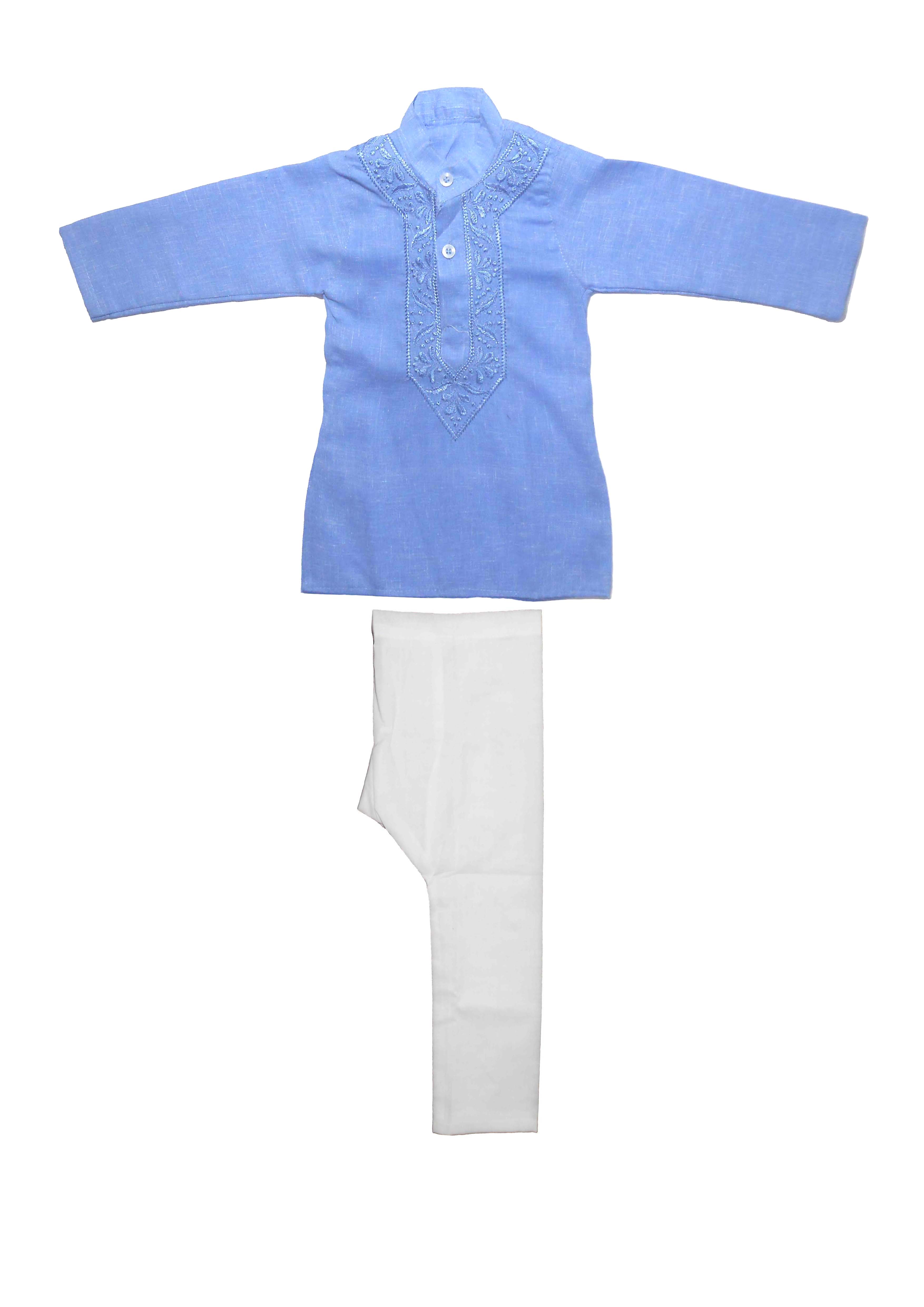 Kids Cotton Blue Kurta & Paijama set