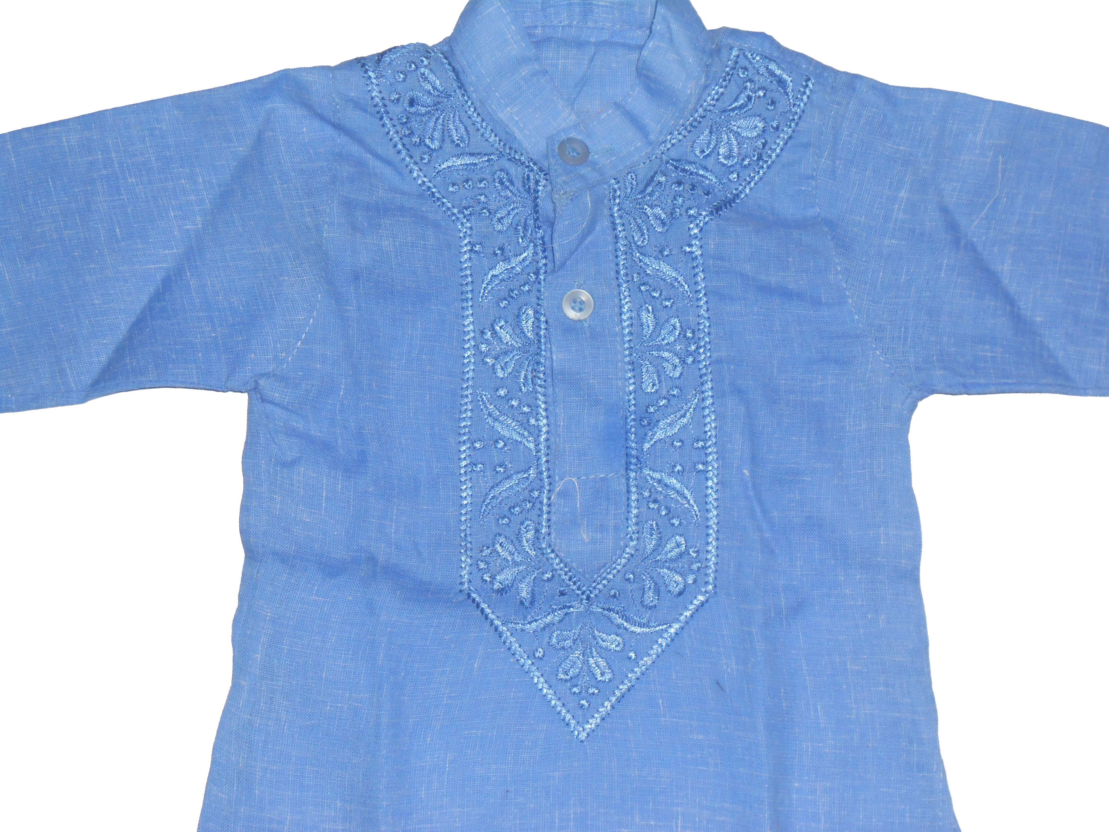 Kids Cotton Blue Kurta & Paijama set