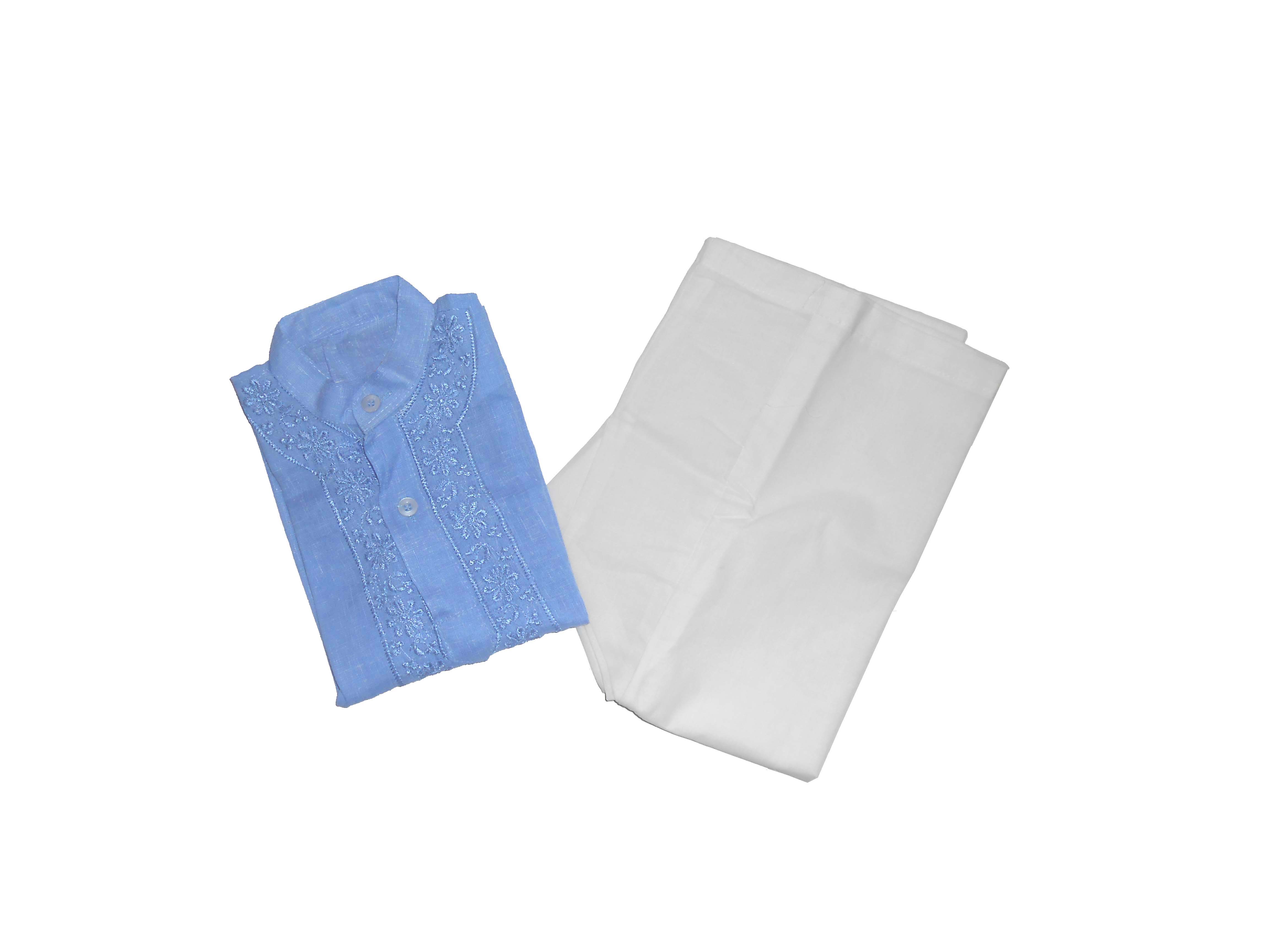 Kids Cotton Blue Kurta & Paijama set