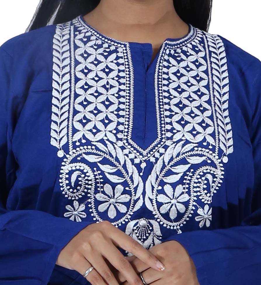 Rayon Straight Lucknowi Chikankari Ethnic Wear Kurta