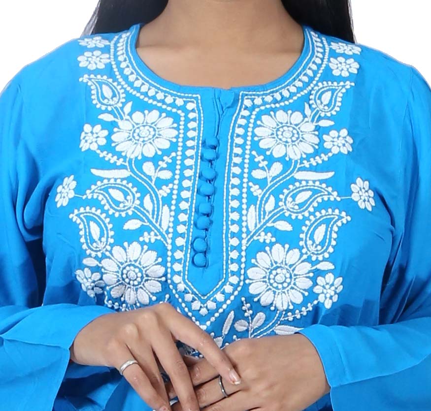 Rayon Blue Women Kurti 