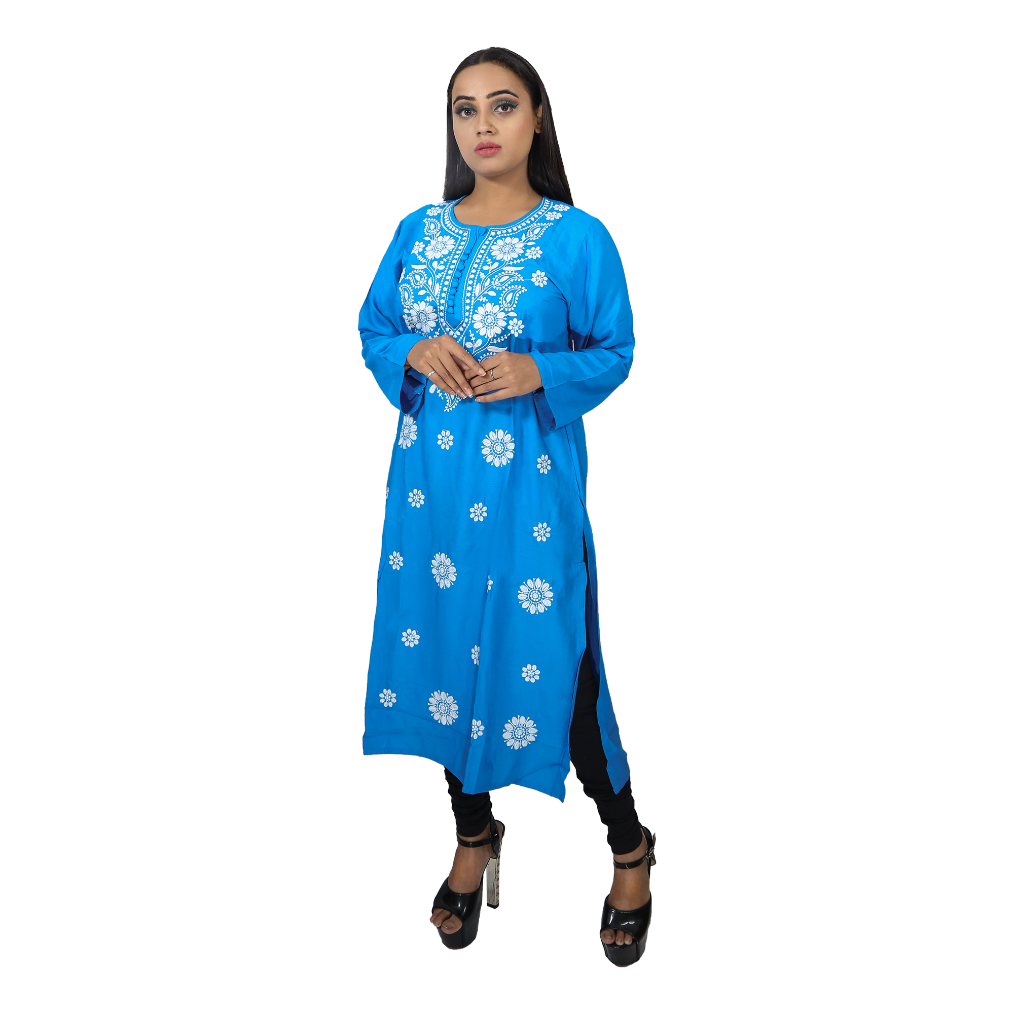 Rayon Blue Women Kurti 