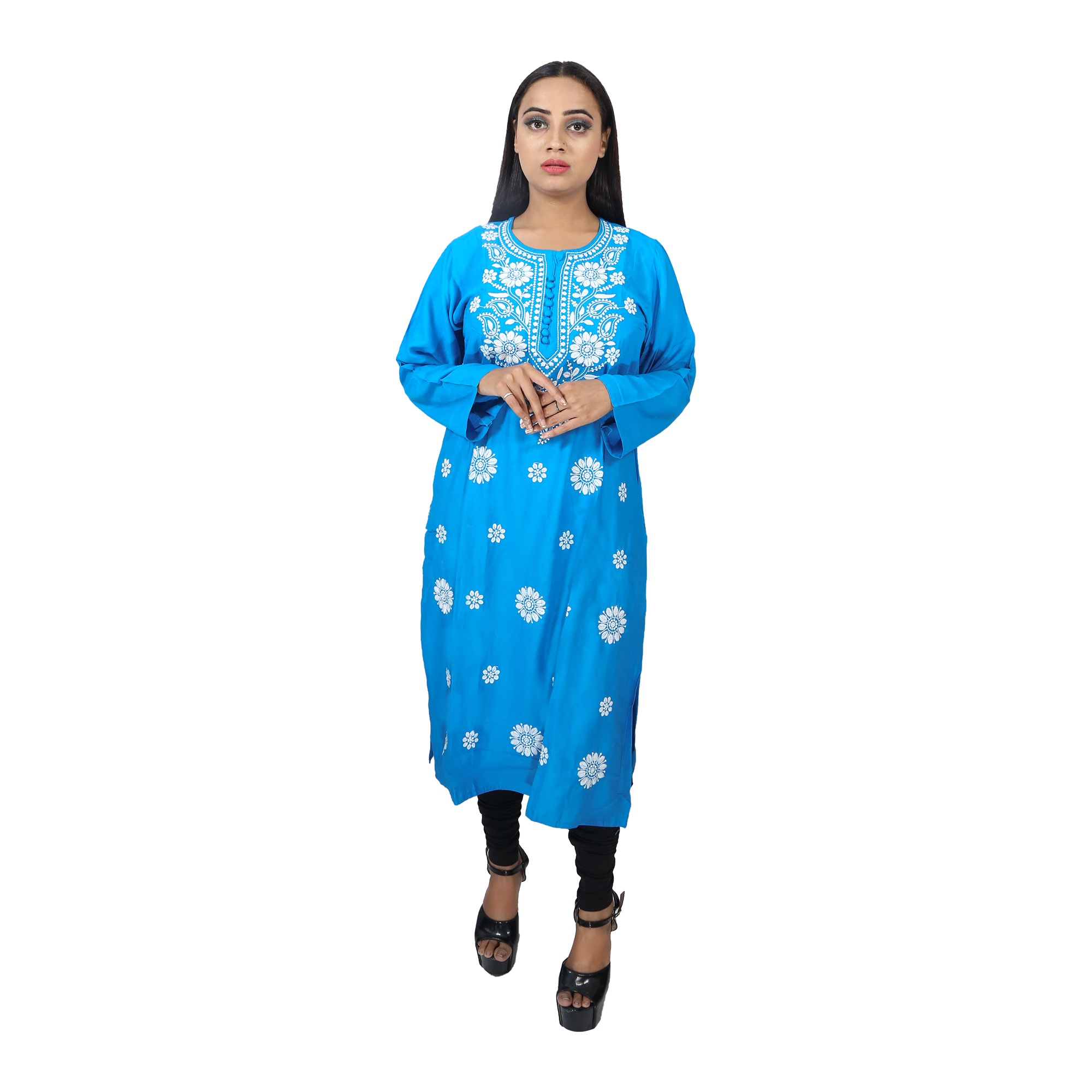 Rayon Blue Women Kurti 